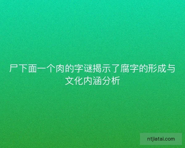 尸下面一个肉的字谜揭示了腐字的形成与文化内涵分析