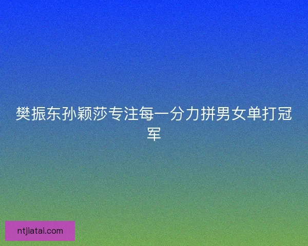 樊振东孙颖莎专注每一分力拼男女单打冠军